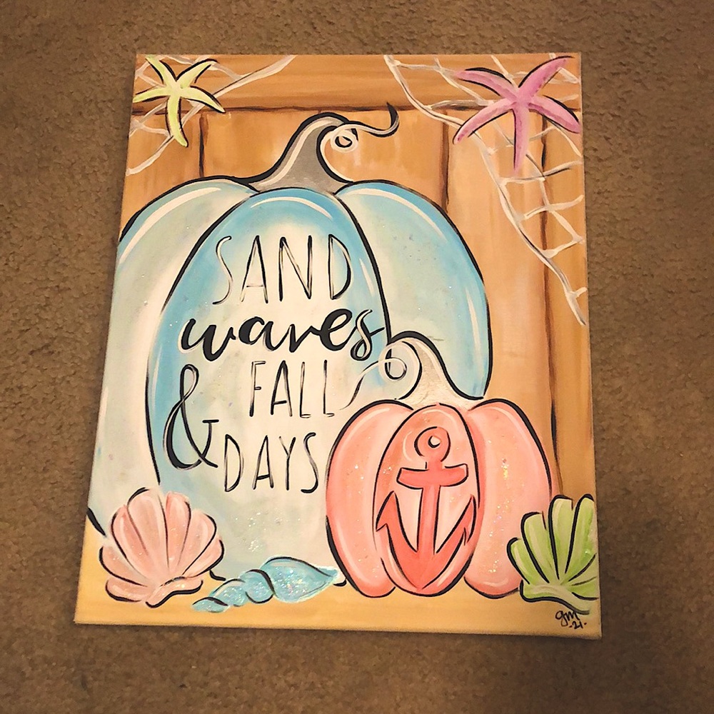 sand waves and fall days painting. Painted by a local NC artist.